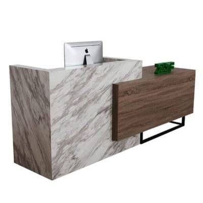 12ft carrara marble color modern salons reception desk